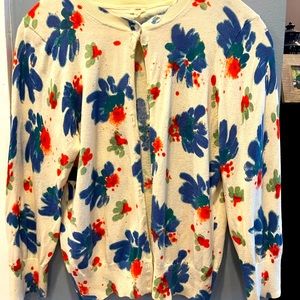 J. Crew factory classic cotton cardigan L floral
